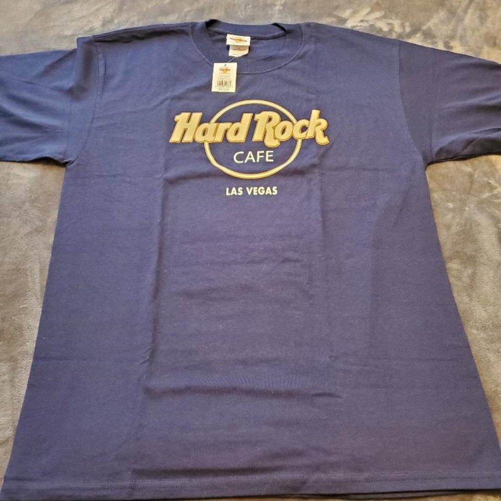 HARD ROCK CAFE SHIRT - LAS VEGAS - BLUE WITH BEIGE